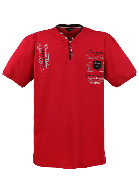 SPORTSKO ELEGANTNA MUŠKA MAJICA LV-2042 crvena 3xl do 8xl 